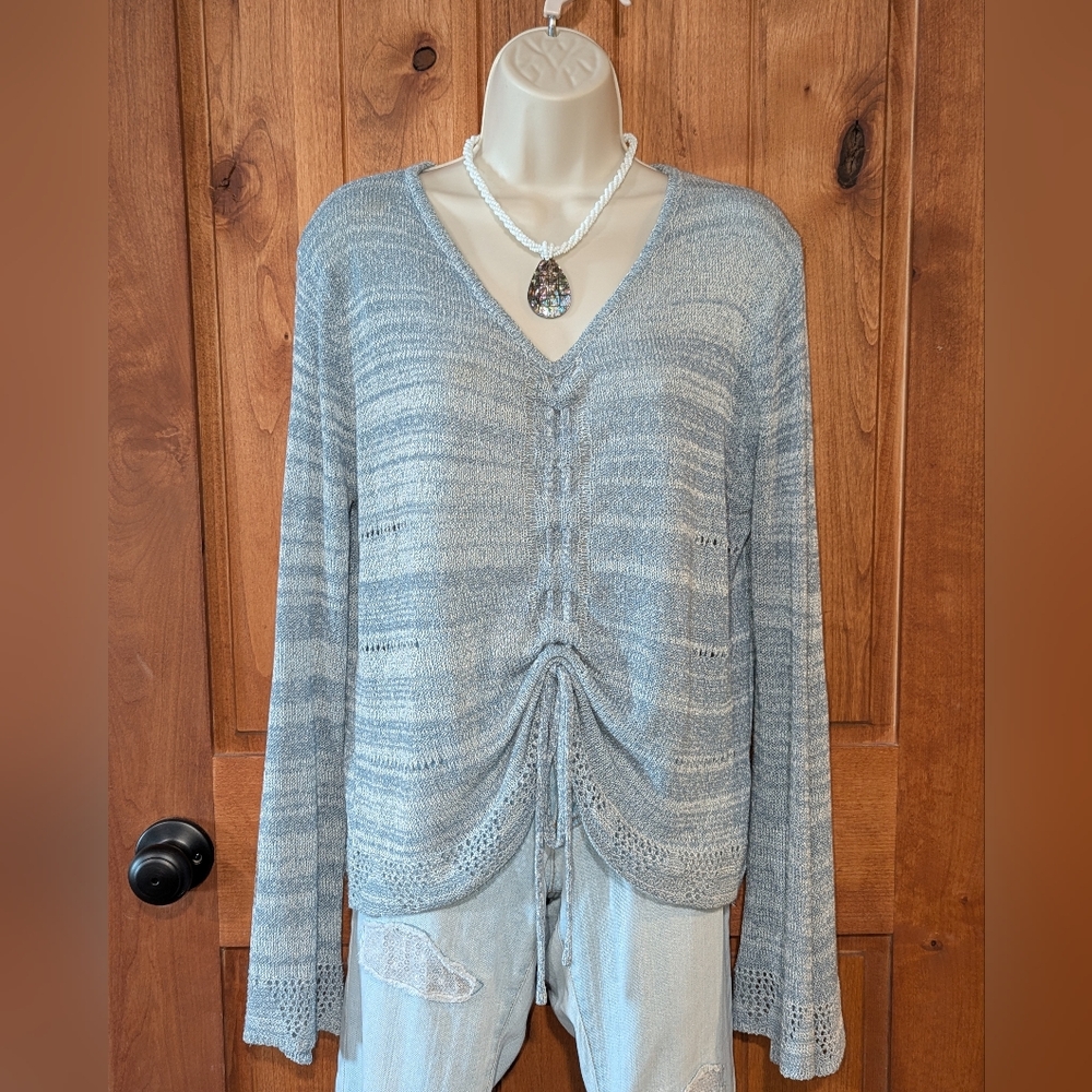 Mystree Light Blue V-Neck Sweater